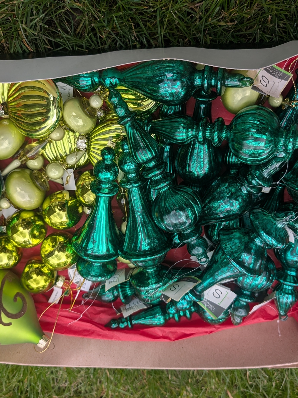 Holiday Teal and Lime Ornaments - Home Holiday